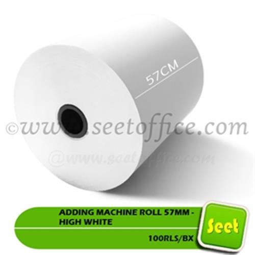 ADDING MACHINE ROLL 57MM - HIGH WHITE 100RLS/BX (CA REG./PRINT-CAL/CR ...