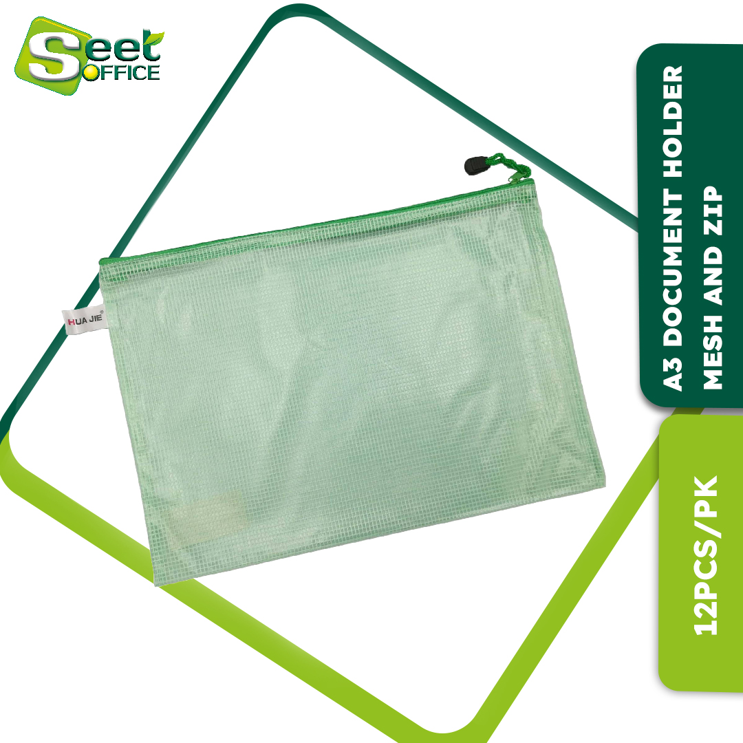A3 DOCUMENT HOLDER MESH AND ZIP (12PCS/PK)*MIN ORDER 1 PKT* Seet