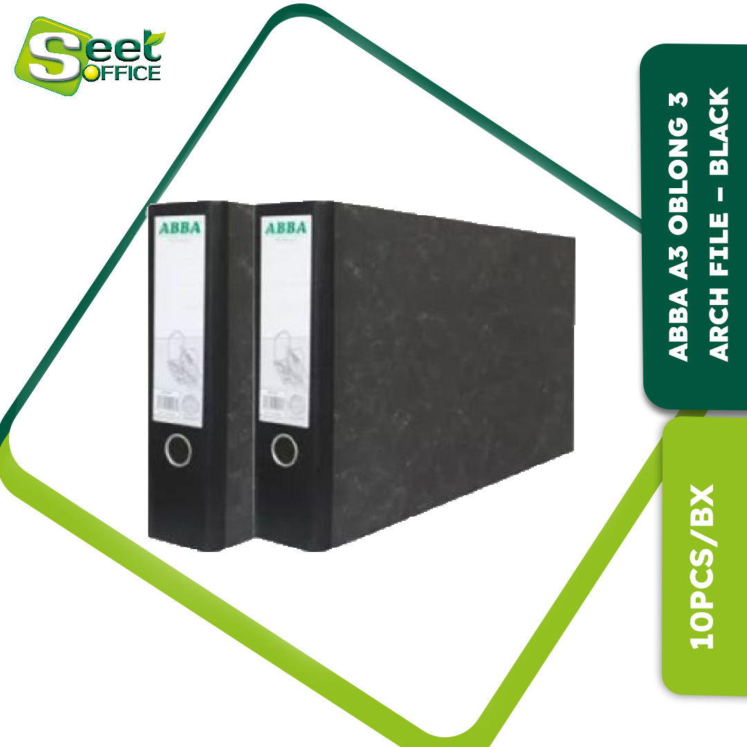 ABBA A3 OBLONG 3 ARCH FILE - BLACK (10PCS/BX) - Seet Office Supplies ...