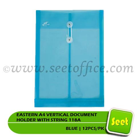 EASTERN A4 VERTICAL DOCUMENT HOLDER WITH STRING - BLUE (12PCS/PK ...