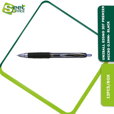 UNI-BALL SIGNO 207 RETRACTABLE GEL PEN MICRO POINT BLACK