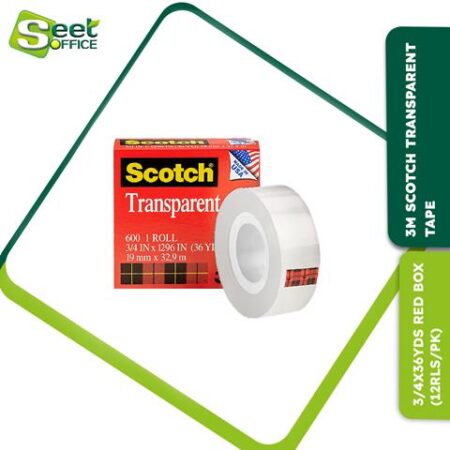 Buy 3M Scotch 600 Transparent Tape 3/4 x 1296in / 19mm x 32.9m