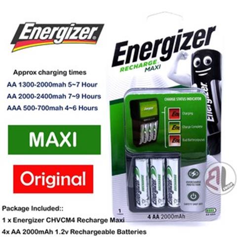 Energizer Recharge Maxi Kit (8 pcs, AAA, AA, 2000 mAh, Piles