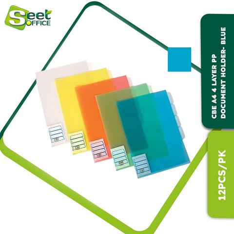 CBE A4 4 LAYER PP DOCUMENT HOLDER BLUE (12PCS/PACK) (60PCS/BOX) [600PCS ...
